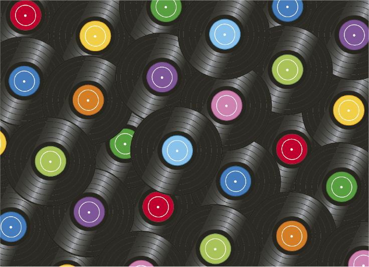 Tapete de vinil com discos de vinil tapete vintage - TenStickers