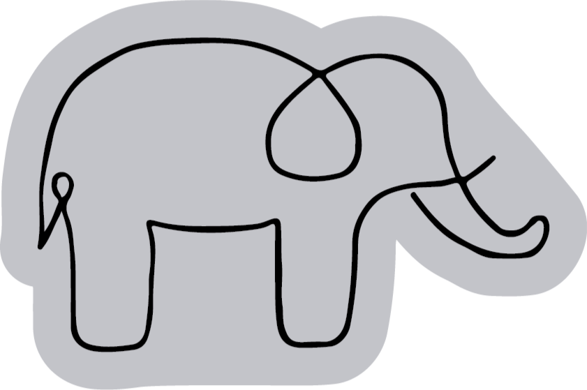 Elefante desenho tapete animal - TenStickers