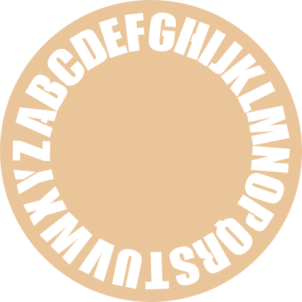 Tapete vinílico abecedário layout circular do alfabeto - TenStickers