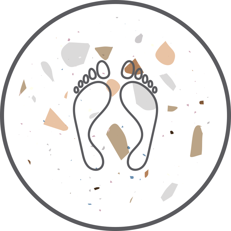 Piso de casa de banhoem mosaico pegadas - TenStickers