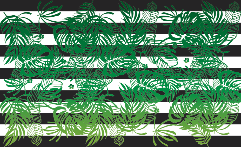 Tapete vinílico flores e plantas padrões de folhas tropicais - TenStickers