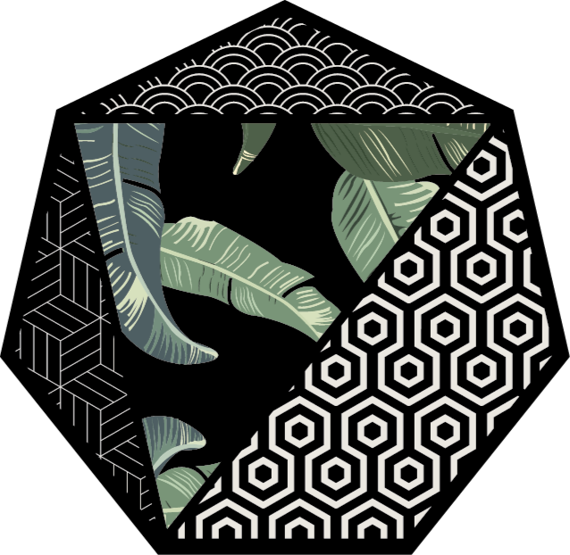 Folhas verdes e tapetes geométricos - TenStickers