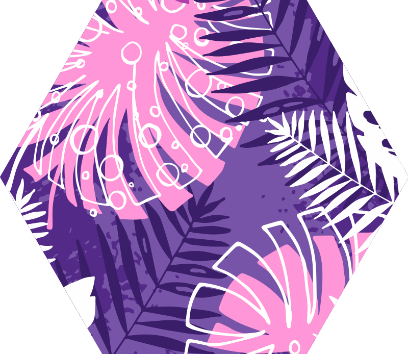 Tapete de vinil de folha da selva roxa - TenStickers