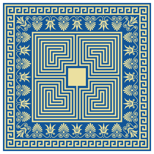 Tapete de vinil vintage com azulejo azul grego - TenStickers