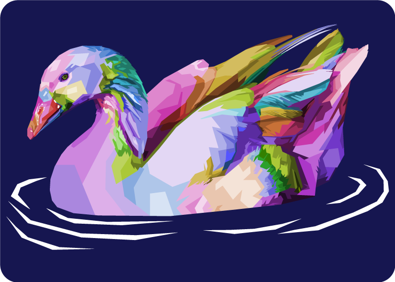 Tapete vinílico de animais arte abstrata de pato - TenStickers