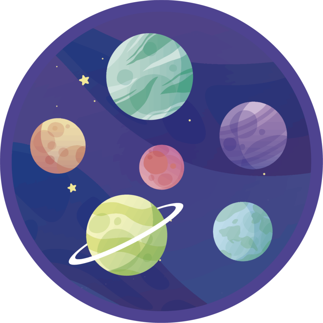 Tapete de vinil infantil galáxia de planetas - TenStickers