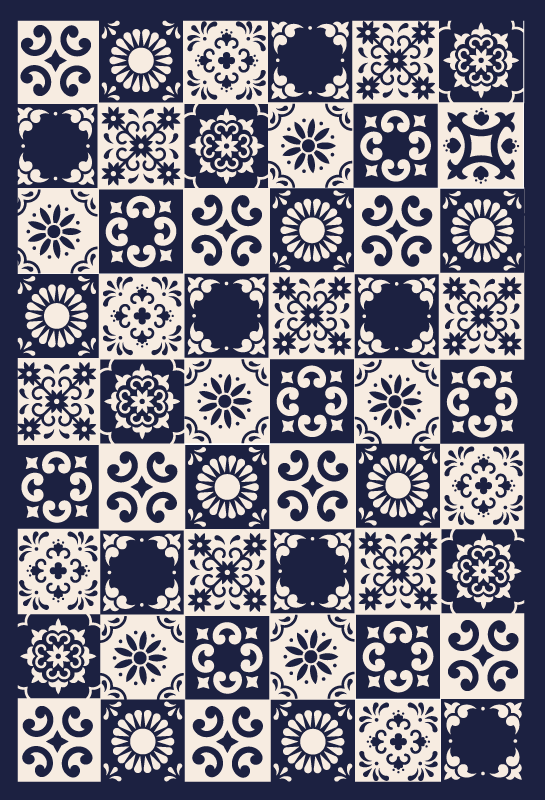 Tapete de vinil de cozinha azulejo quadrado azul - TenStickers