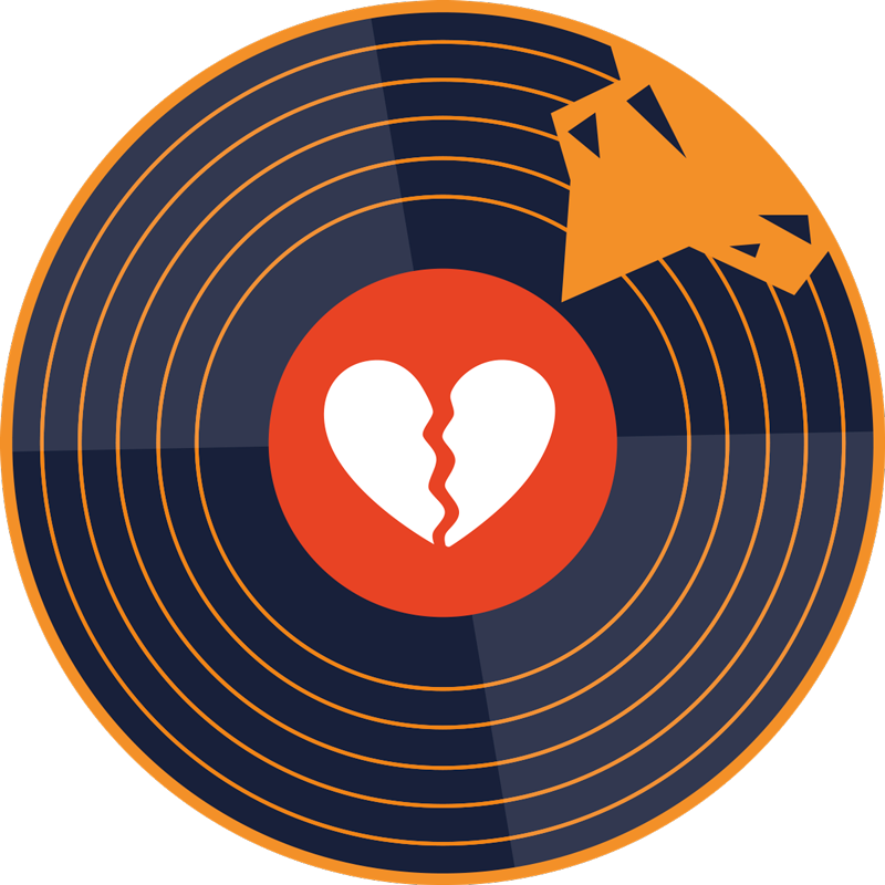 Tapete moderno de vinil de coração partido - TenStickers