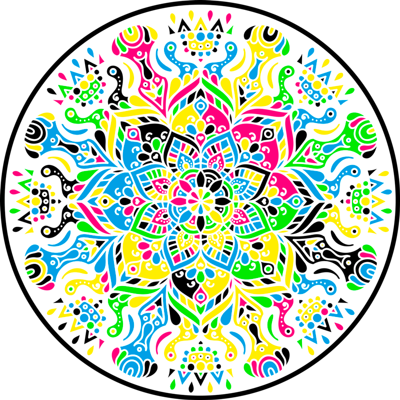 Tapete de vinil de quarto de mandala colorida - TenStickers