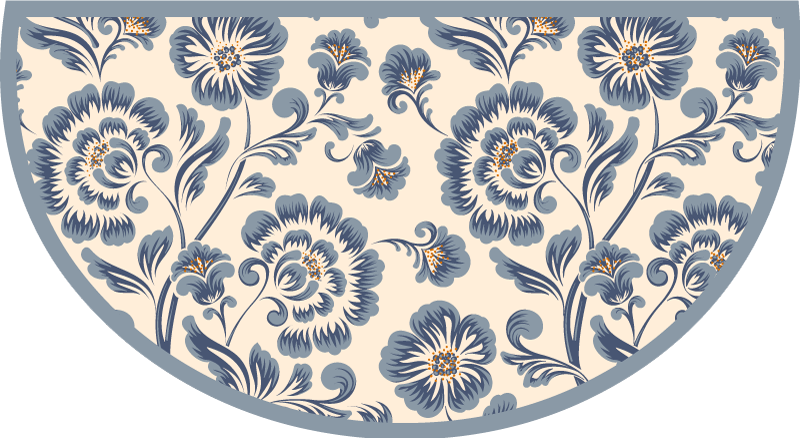 Tapete azul elegante de vinil com flores - TenStickers