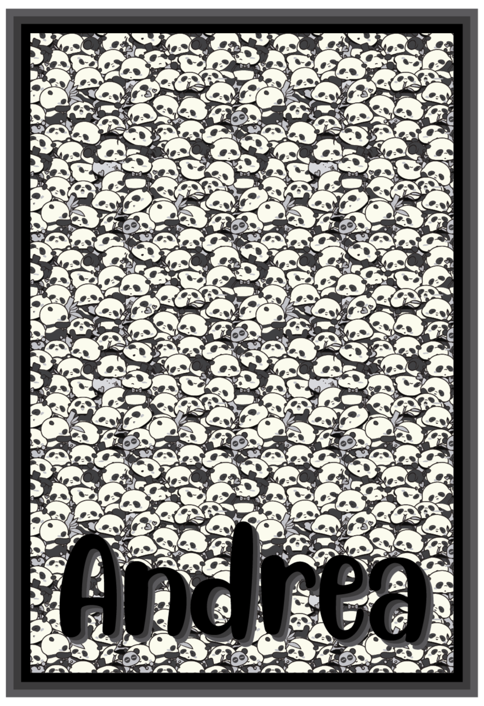 Tapete vinílico com nome pandas personalizados - TenStickers