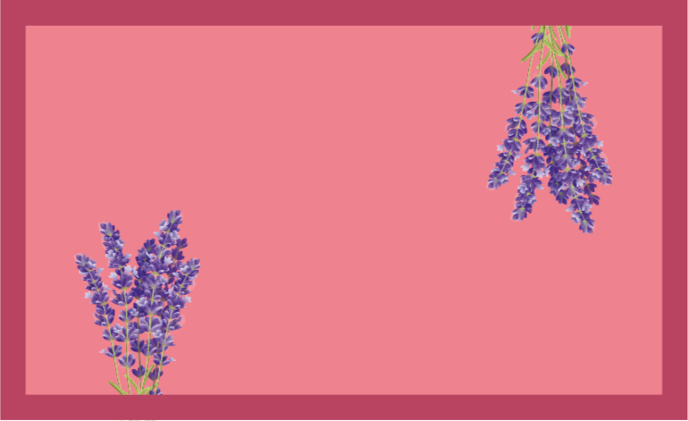 Tapete floral lavanda simplista - TenStickers