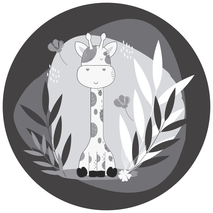 Tapete vinílico para bebés tema de viveiro de girafas - TenStickers