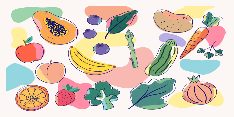 Frutas coloridas. Ladrilhos de cozinha - TenStickers