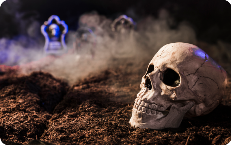 Caveira no nevoeiro tapetes de halloween - TenStickers