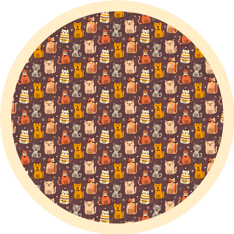 Tapete vinílico criança padrão animal círculo de brincadeira - TenStickers