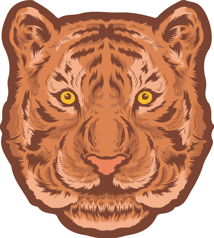 Tapete de vinil animal com emblema de tigre - TenStickers