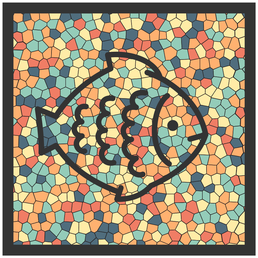 Tapete vinílico mosaico padrão de peixe em mosaico - TenStickers