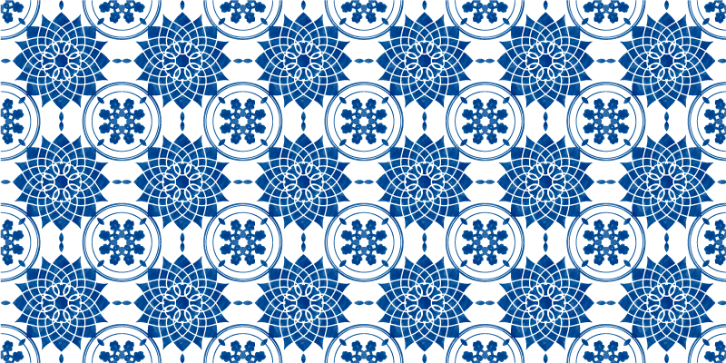 Tapete vinílico azulejos medalhão ornamental - TenStickers