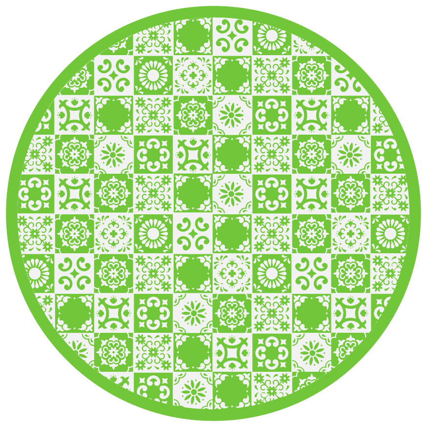 Tapete abstrato de azulejos verdes e brancos - TenStickers