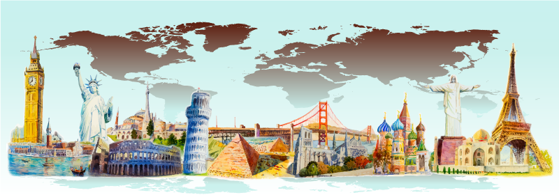 Móveis de diferentes países tapete de sala - TenStickers