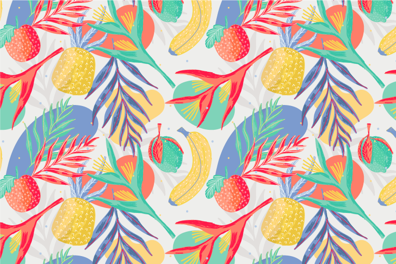 Carpete de azulejos de cozinha com padrão de frutas - TenStickers
