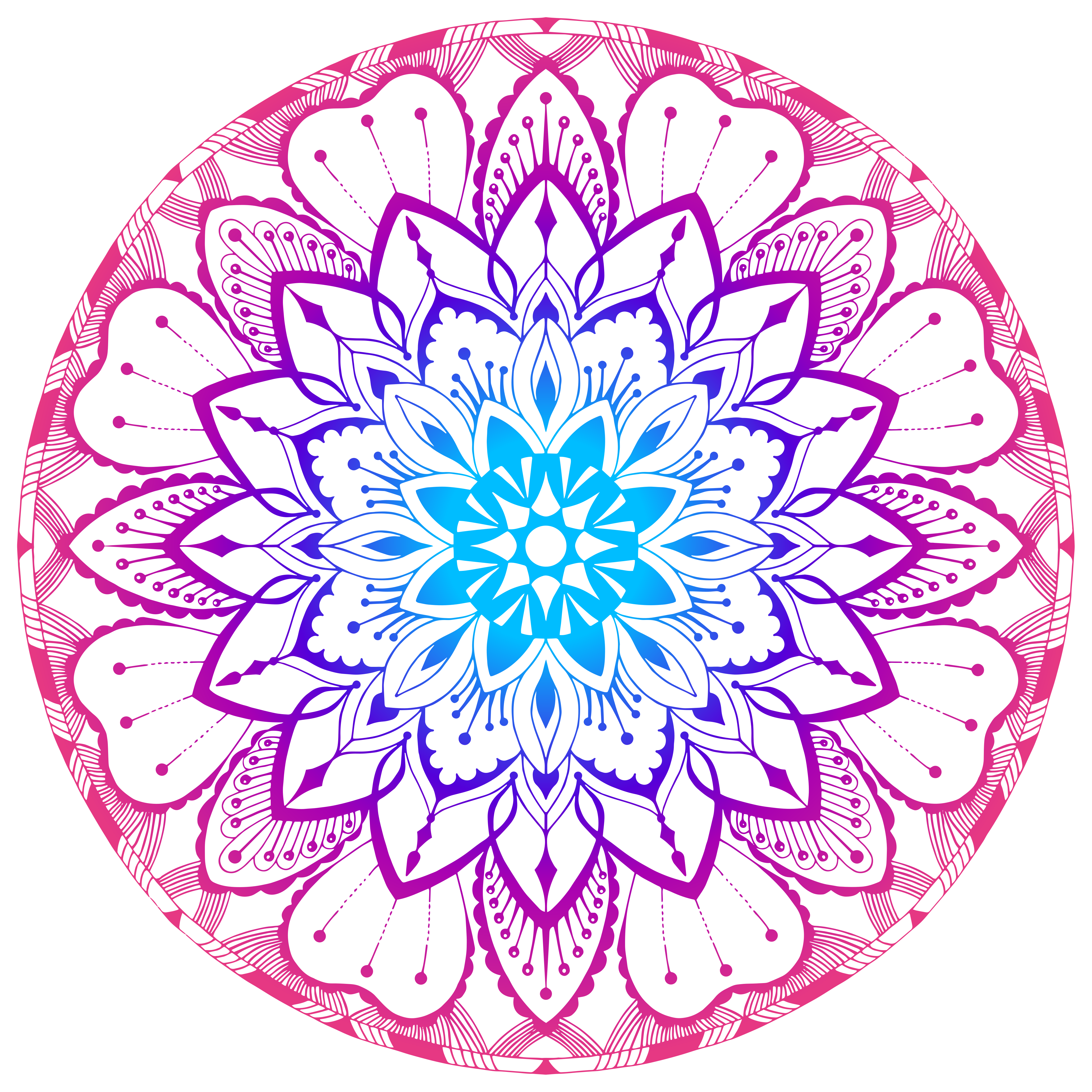 Tapete circular mandala azul e roxo - TenStickers