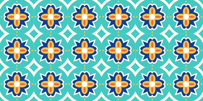 Piso de mosaico com textura turquesa - TenStickers