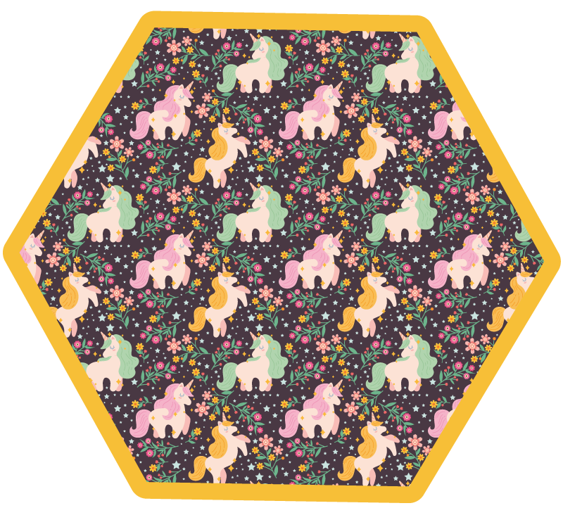 Tapete de vinil realista e elegante com padrão de unicórnio - TenStickers