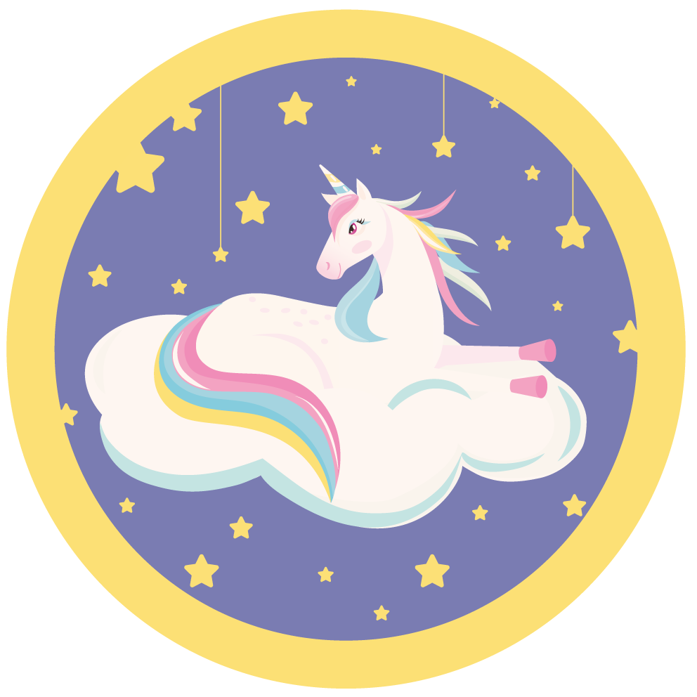 Tapete vinílico para bebés círculo de sonho de unicórnio - TenStickers