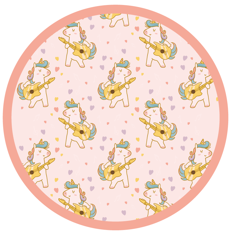 Tapete vinílico criança círculo de dança do unicórnio - TenStickers