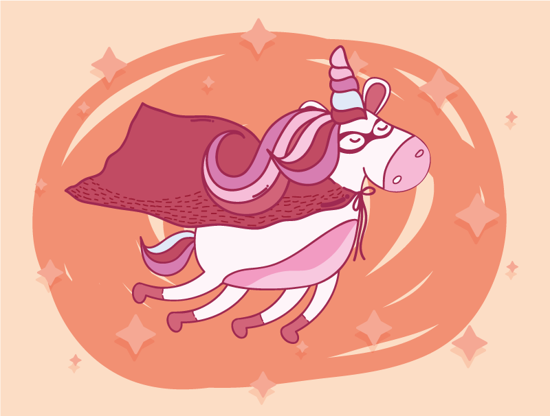 Tapete vinílico para bebés unicórnio super-herói - TenStickers