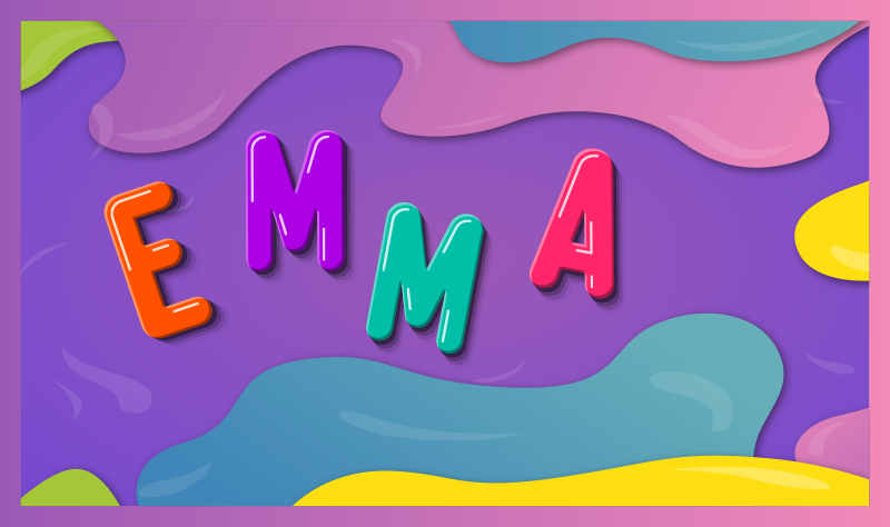 Tapete personalizado colorido 3d com nome personalizável - TenStickers