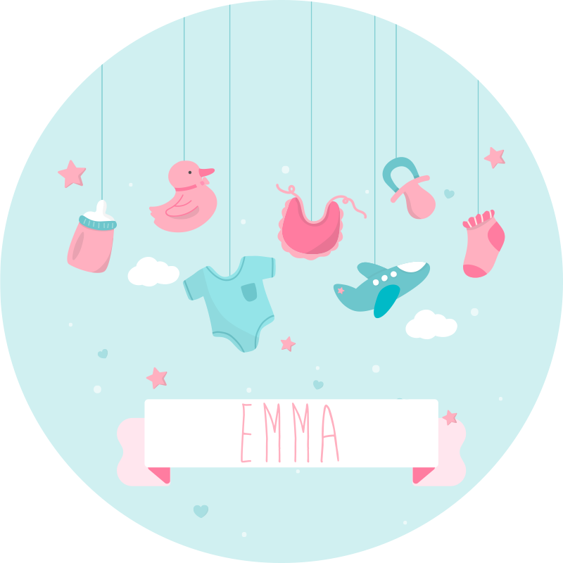 Tapete personalizado baby girl born personalizado - TenStickers