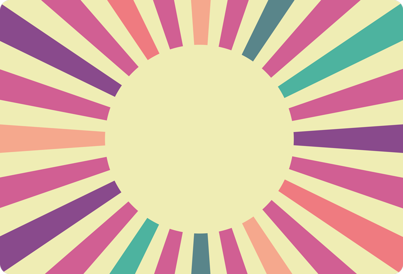 Tapete de vinil vintage geométrico solar dos anos 70 - TenStickers