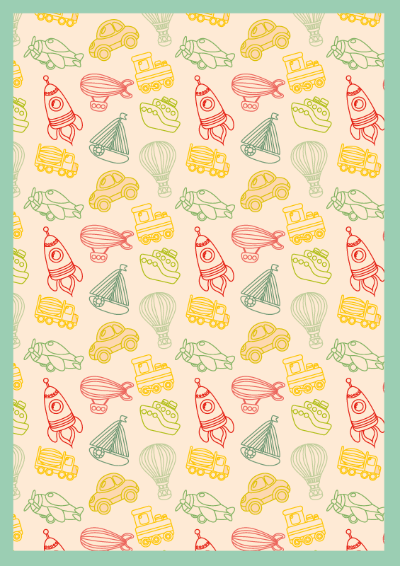 Tapete de vinil de cartoon espacial infantil - TenStickers