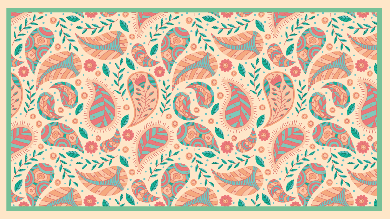 Tapete étnico verde persa retangular - TenStickers