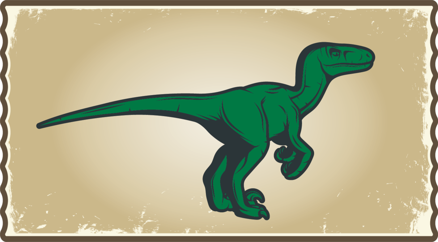 Cartoon raptor mascote animal dinossauro tapete - TenStickers
