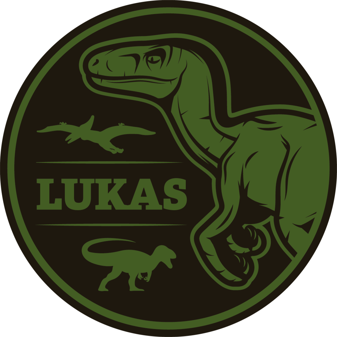 Raptor de dinossauro com tapete de animal de texto - TenStickers