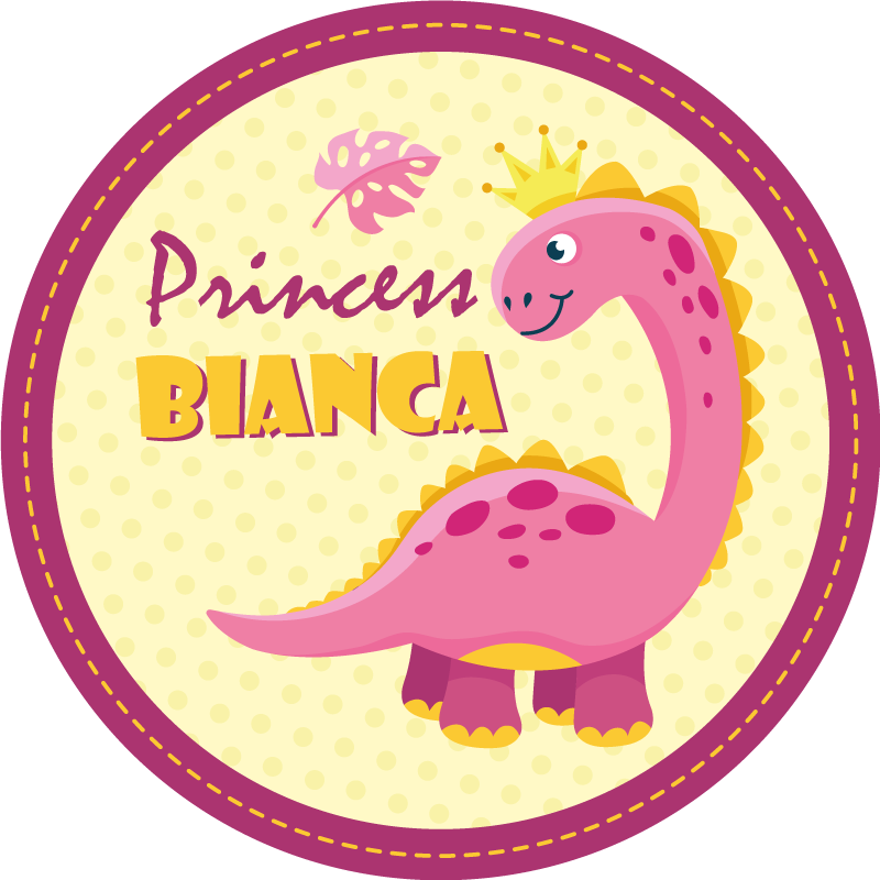 Tapete de vinil princesa dinossauro personalizado - TenStickers