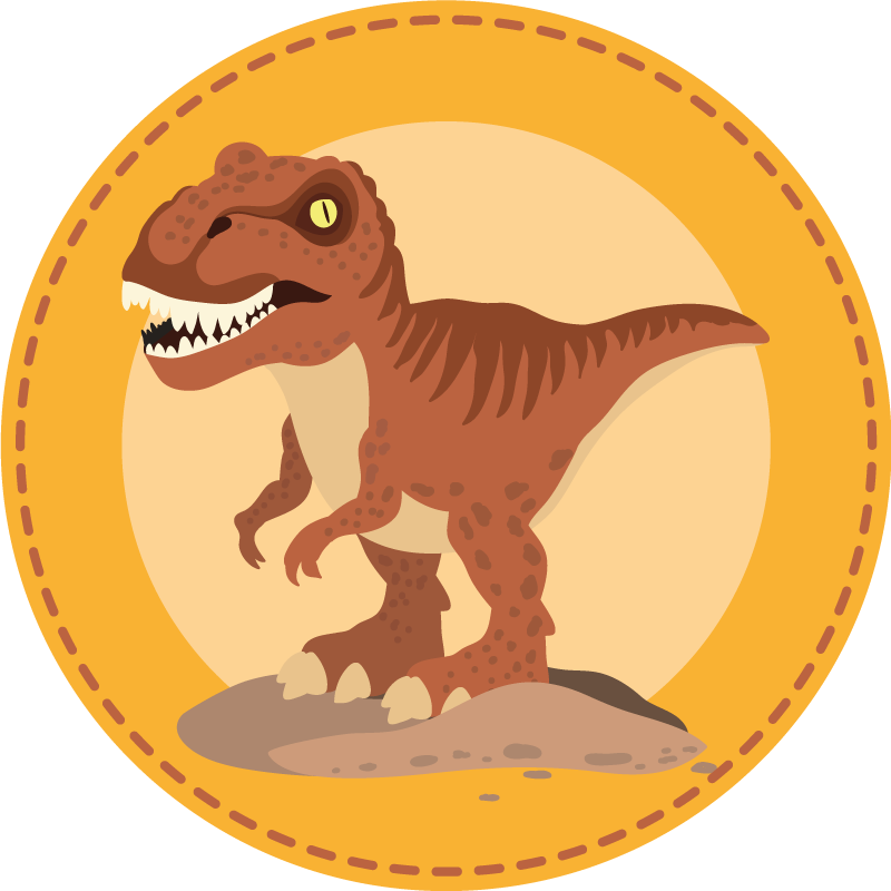 Tapete de animal com fundo de dinossauro laranja - TenStickers