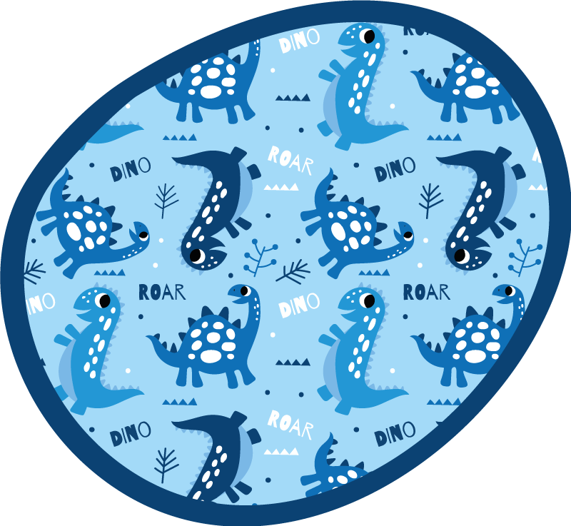 Dinossauros azuis rugem e tapete de vinil dinossauro - TenStickers