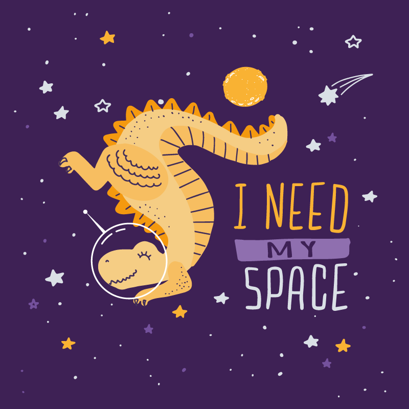 Eu preciso do meu tapete de vinil de dinossauro espacial - TenStickers