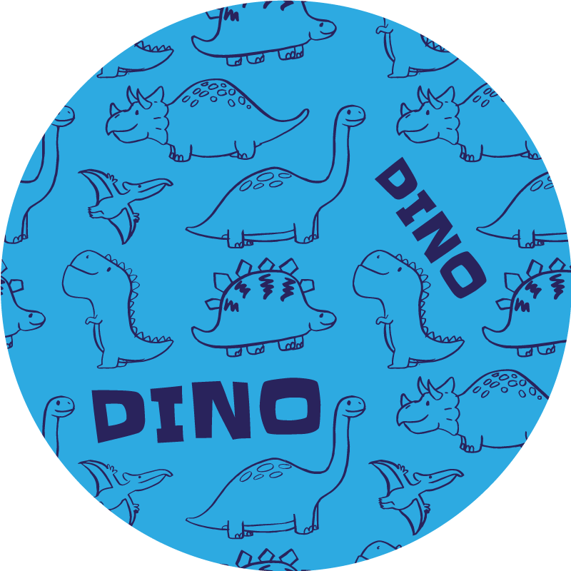 Tapete de vinil com padrão de dinossauro adorável - TenStickers