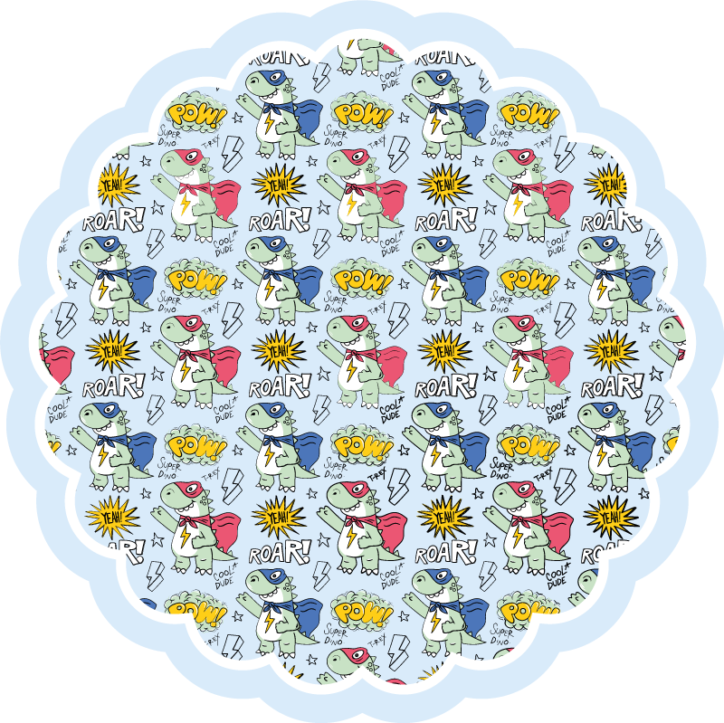 Tapete de vinil infantil com padrão de super dinossauro - TenStickers
