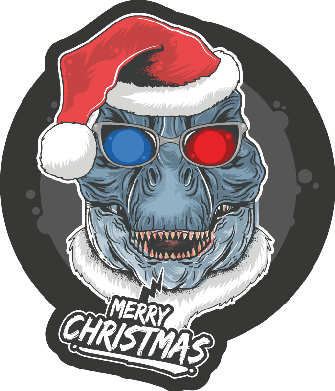 Tapete de vinil de dinossauro de natal - TenStickers