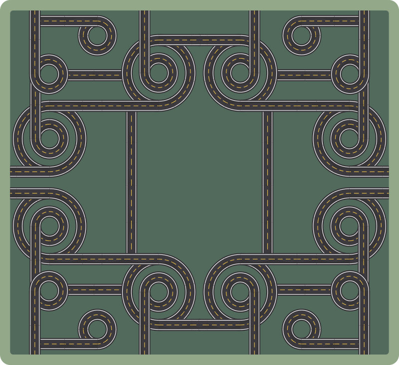 Tapete vinílico de estradas padrão de estrada - TenStickers