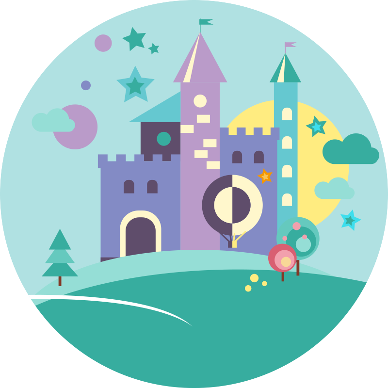 Tapete vinílico criança peça de castelo de fantasia - TenStickers