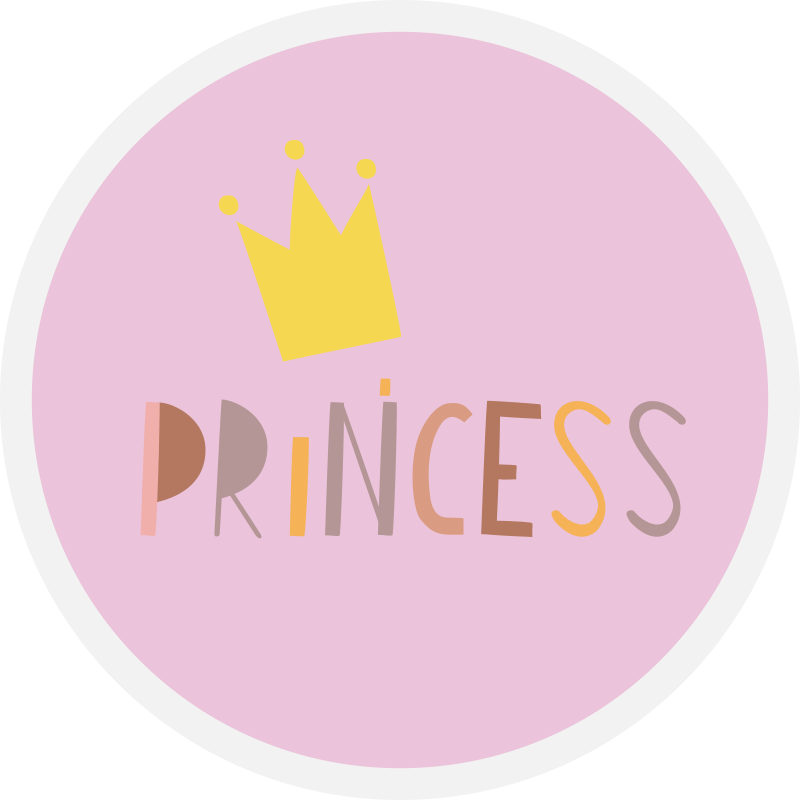 Tapete vinílico para bebés coroa circular de princesa - TenStickers
