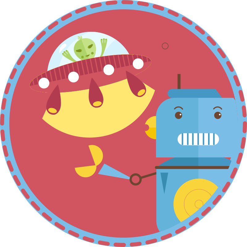 tapete de vinil infantil com robô - TenStickers